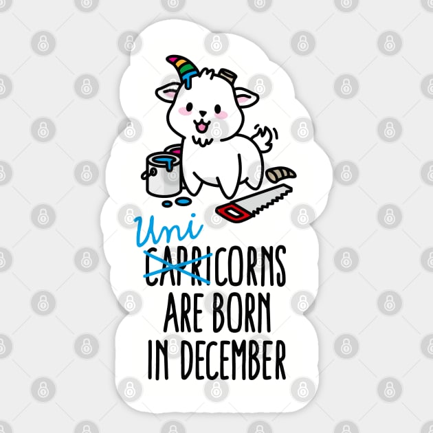 Capricorns are born in december unicorn Capricorn Sticker by LaundryFactory